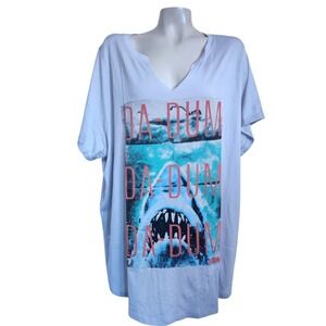 Torrid NEW Jaws Shark Week Da Dum Graphic Tee Gray Plus Size 4X 26  17606848